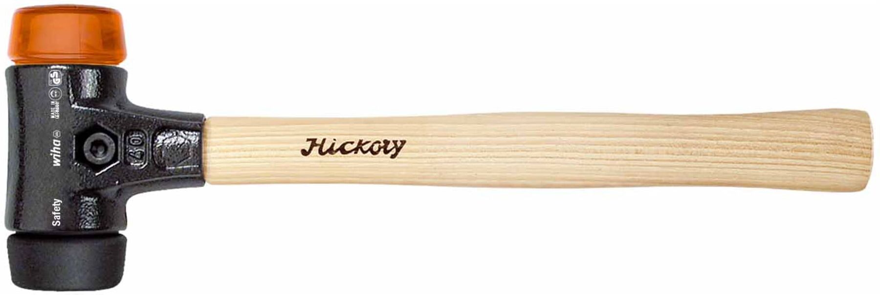 Wiha Schonhammer Safety mittelweich/ hart mit Hickory-Holzstiel, Rund-Schlagkopf 30 mm (26611)