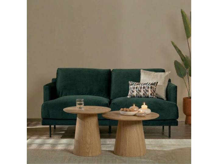Bronx71 Samt Sofa Denver 2,5-Sitzer dunkelgrün