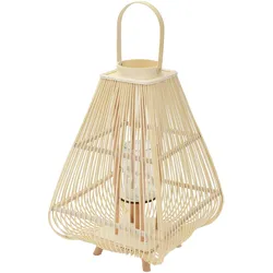 BAMBUS LATERNE H: 73,5 cm Holzfarbe Boho Stil
