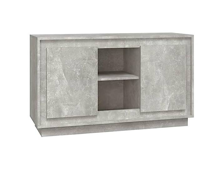 GHVBNMF Sideboard Betongrau 102x35x60 cm Holzwerkstoff Kompakte Betongrau Kommode mit 6 Fächern für strukturierte Ordnung im Wohnzimmer, Flur oder Schlafzimmer.