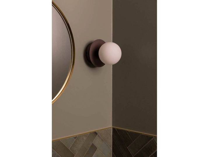 Globen Lighting Wandlampe ART DECO, bronze/weiß Ø 16 cm IP44 dimmbar, bronze / altmessing, für Wohn- / Esszimmer, Metall, Design