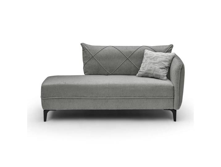 Trendstore Jerina Recamiere in Chenillebezug - Chenille grau , A
