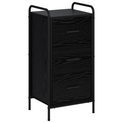 vidaXL Sideboard Schwarz Eichen-Optik 97 x 33 x 81 cm Holzwerkstoff 8013788