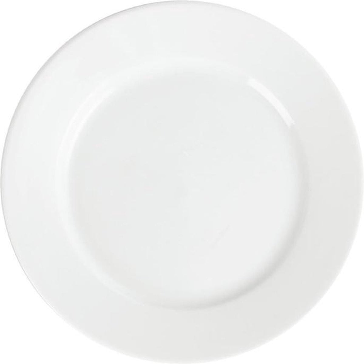 Olympia Whiteware borden met brede rand, 12 stuks, 16,5 cm diameter