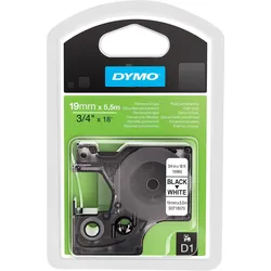 Dymo, Etikettenrolle, D1 19mm 5pk,Permanent Sort/Hvi (19 mm)