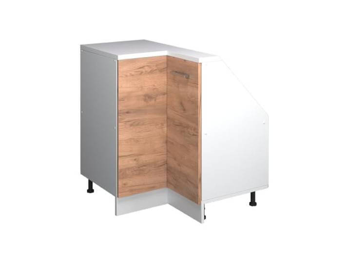 Vicco Dachschrägenschrank Eckschrank Rion, Goldkraft Eiche/Weiß 75.6 x 46 cm