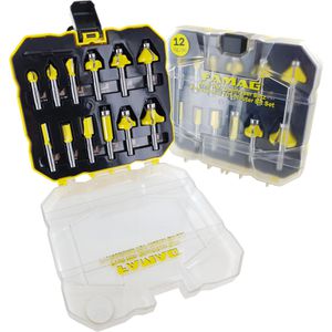 Famag Fräser Profi Line 3382.812, 8mm, 12-teiliges Set, mit Kunststoffbox, für Holz
