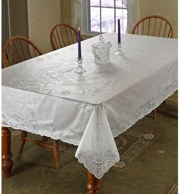 Violet Linen Vinyl Lace Betenburg Design Tablecloth