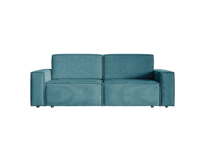 Dreisitziges Schlafsofa Copertino in Marine-Blattgeflecht, leicht