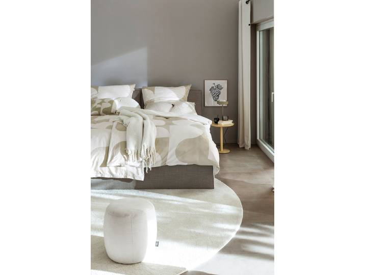 Glanzsatin-Bettwäsche Likely-B 155 x 220 cm + Kissen 80 x 80 cm Beige/Beige