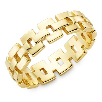 Fingerring "Schmuck Geschenk Silbering strukturiert" Gr. 54, gold (gelbgoldfarben), ANISTON JEWELRY & WATCHES, Fingerringe, Damen, 54, Silber 925 (Sterlingsilber), 5,5mm, Fingerring