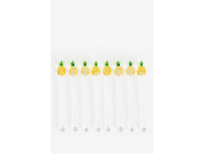 Glazen cocktail roerstaafje met ananas