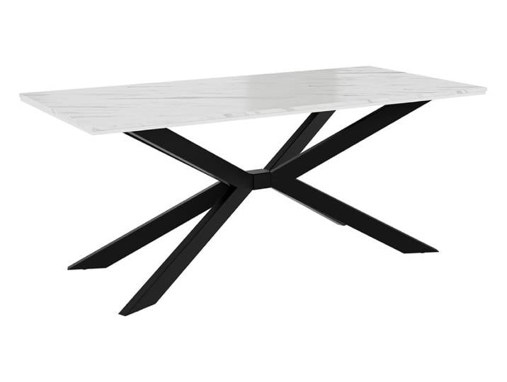 Table à manger industriel 190 cm blanc / noir