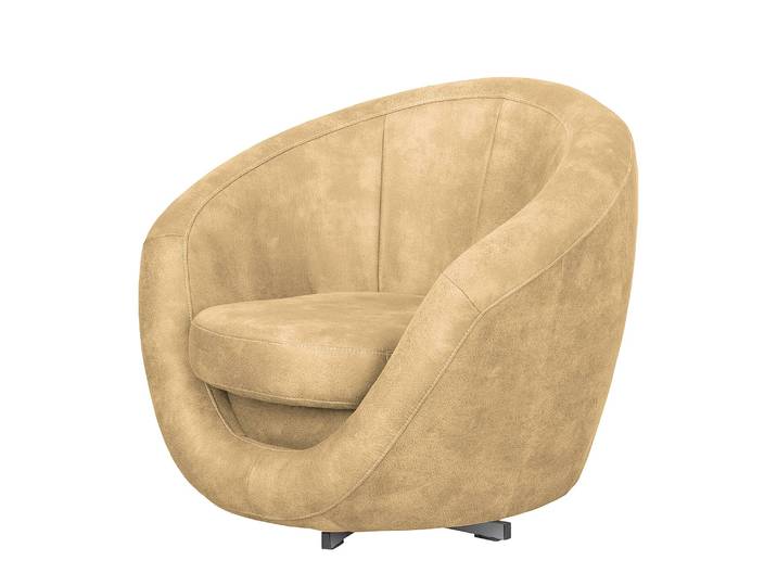 Drehsessel Braun/Sand Microfaser Bera 92 x 75 x 80cm