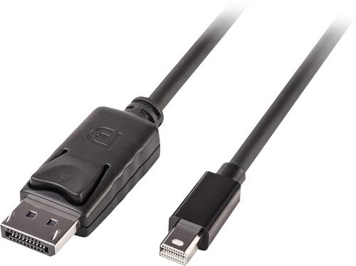 LINDY Mini-DisplayPort / DisplayPort Adapterkabel Mini DisplayPort Stecker, DisplayPort Stecker 2.00m Schwarz 41646