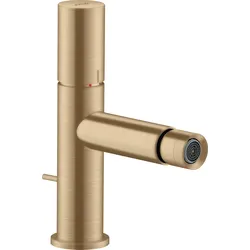 hansgrohe AXOR Uno Einhebel-Bidetmischer, Zerogriff, Zugstangen-Ablaufgarnitur, 45200140, Farbe: Brushed Bronze