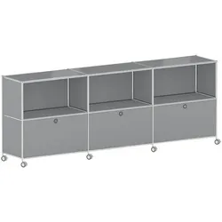 viasit Sideboard »System 4« auf Rollen grau, 227.9x82.6x40.4 cm