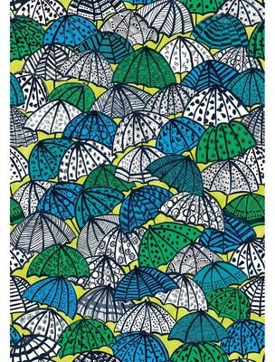 OhPopsi Dara Chartreuse Jolly Brollies Wallpaper
