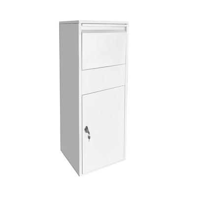 Helloshop26 - Abschließbarer Paketkasten mit Standfuß Brief Paket 46 x 45 x 140 cm weiß 16_0000114