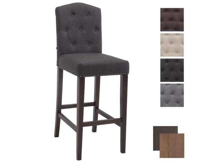 Tabouret de Bar Louise Tissu - CLP - Antique - Gris foncé