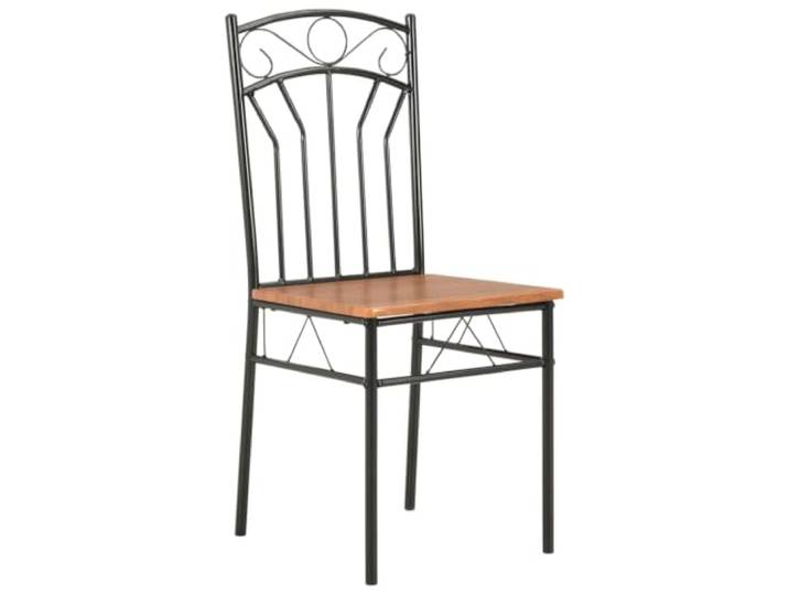 POUFGDR Esszimmerstühle, 4 Stück, Braun, MDF MDF 15 mm, hochwertiger Stahl, Industriestil, ergonomischer Sitz, max 110 kg pro Sitz, einfache Reinigung
