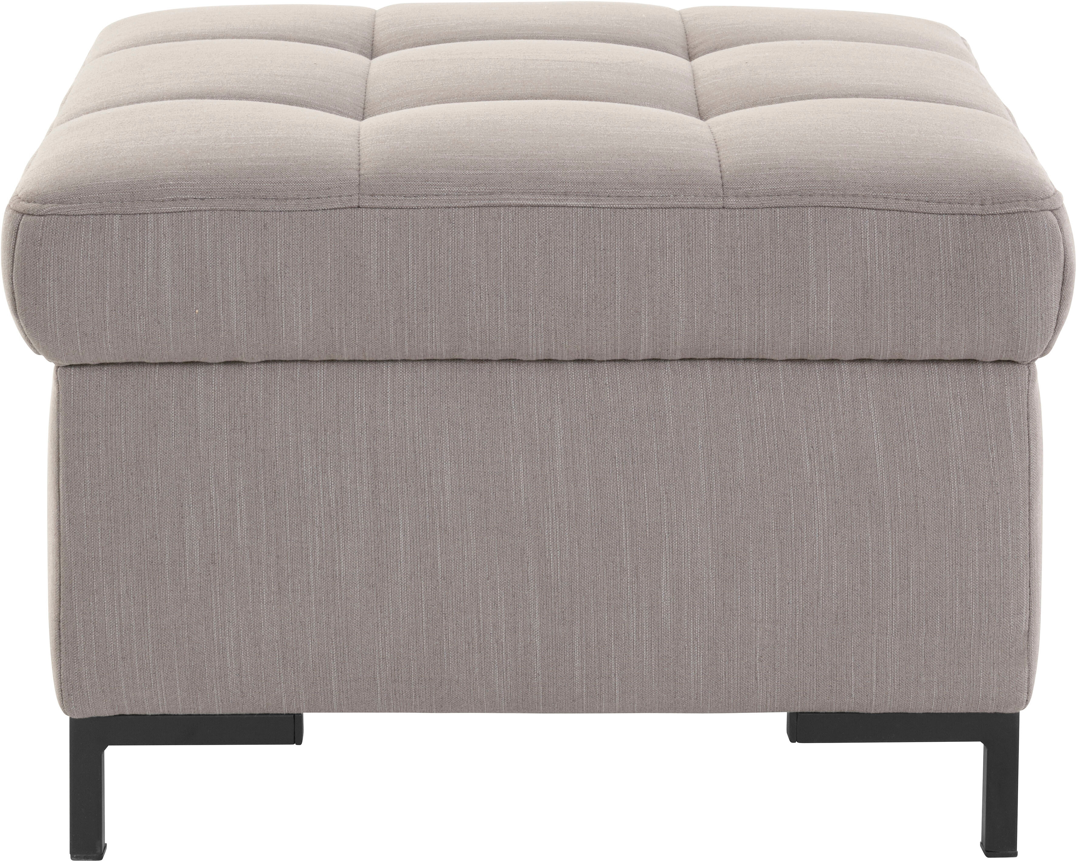 Hocker OTTO PRODUCTS "Grazzo", grau (taupe), B:64cm H:43cm T:64cm, 100% Polyester (recycelt), Hocker, Hocker, hochwertige Stoffe aus recyceltem Material, Steppung im Sitzbereich