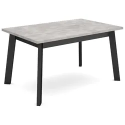 SKRAUT HOME Esstisch, Küche, Esszimmer, 140x90x75cm, Für 6 Personen, Holzbeine, Moderner Stil, Zementgrau _ 400_19