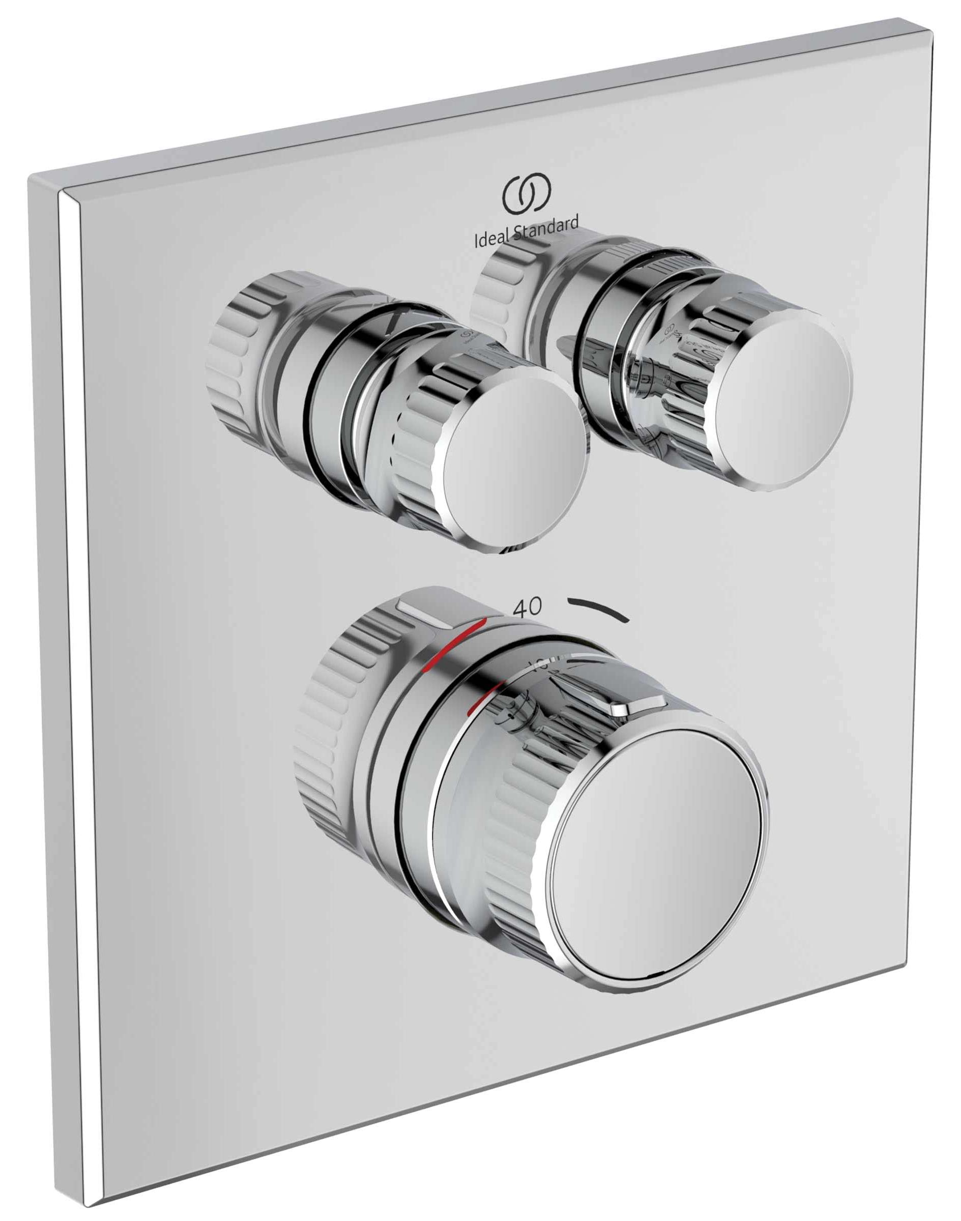 Duschthermostat Unterputz, Navigo, Chrom, zwei Abgänge, eckig