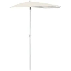 vidaXL Halb-Sonnenschirm mit Mast 180x90 cm Sandfarbe