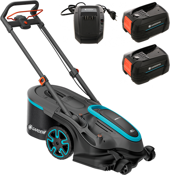 Gardena PowerMax Duo 46/36V P4A - Tondeuse à gazon à batterie - 2x18V 4Ah - Largeur de coupe 46 cm