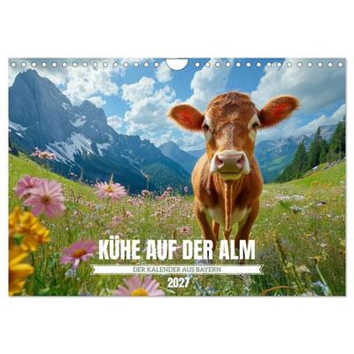 KÜHE AUF DER ALM – Der Kalender aus Bayern (Wandkalender 2027 DIN A4 quer), CALVENDO Monatskalender