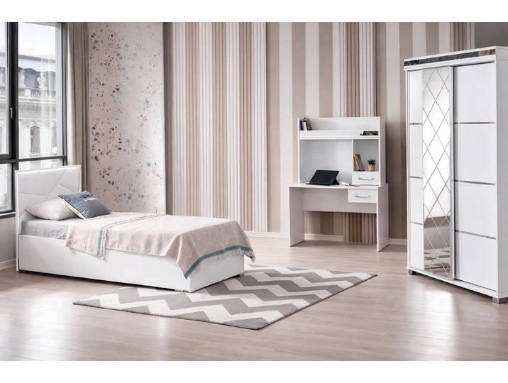 JVmoebel Jugendzimmer-Set Modernes 3-teiliges Jugendzimmer-Set: Bett, Schrank, Schreibtisch, (3-tlg), Made in Europa