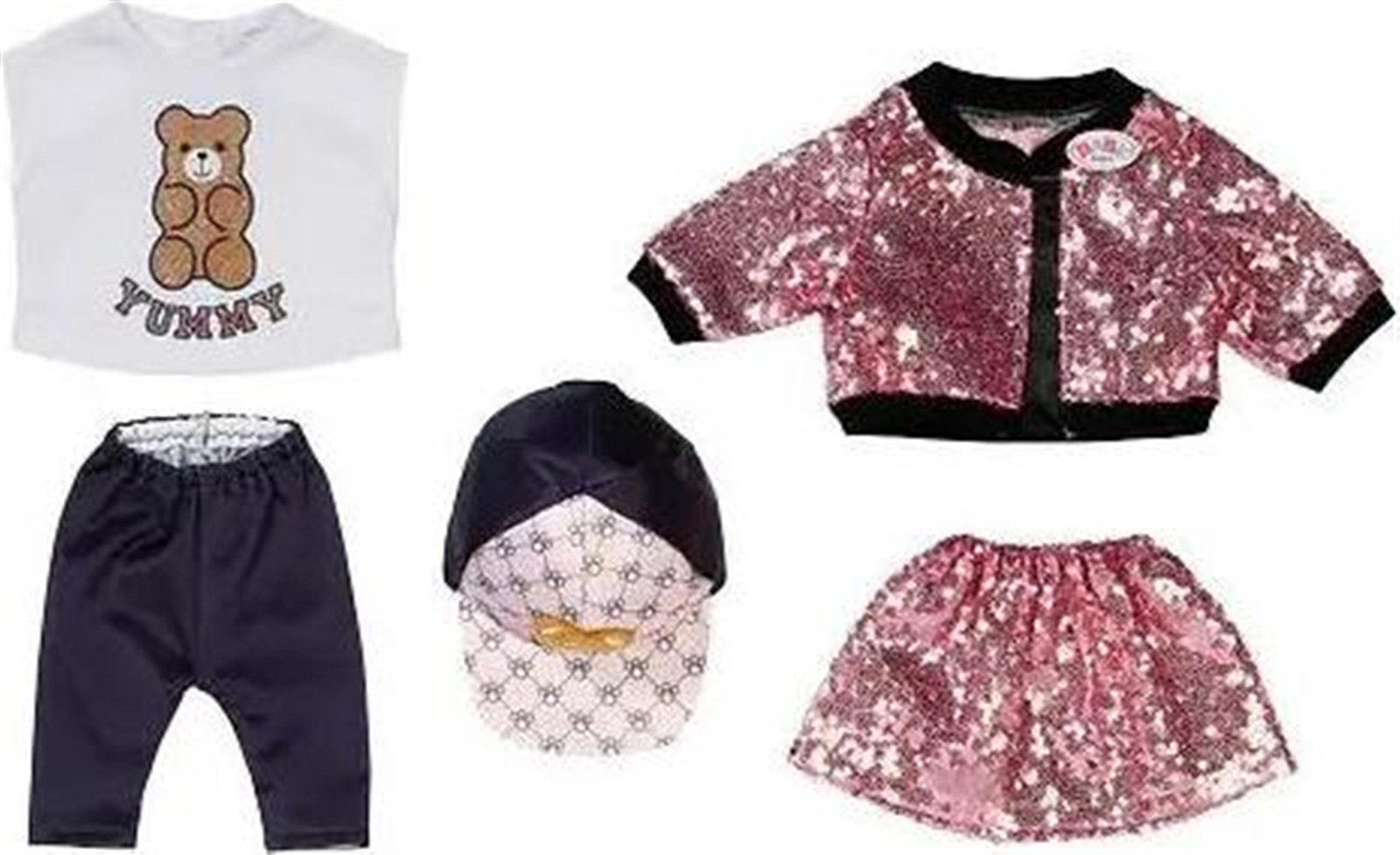 BABY born Glam Outfit voor poppen van 43 cm