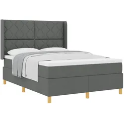 vidaXL, Boxspringbett, Boxspringbett Mit Matratze Stoff Dunkelgrau (140 x 200 cm)