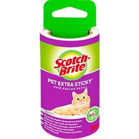 Ersatzrolle für Scotch-Brite™ Fusselroller Pet Extra Sticky, speziell gegen Tierhaare, 4-lagige Klebefläche, 1 Rolle mit 48 Blatt