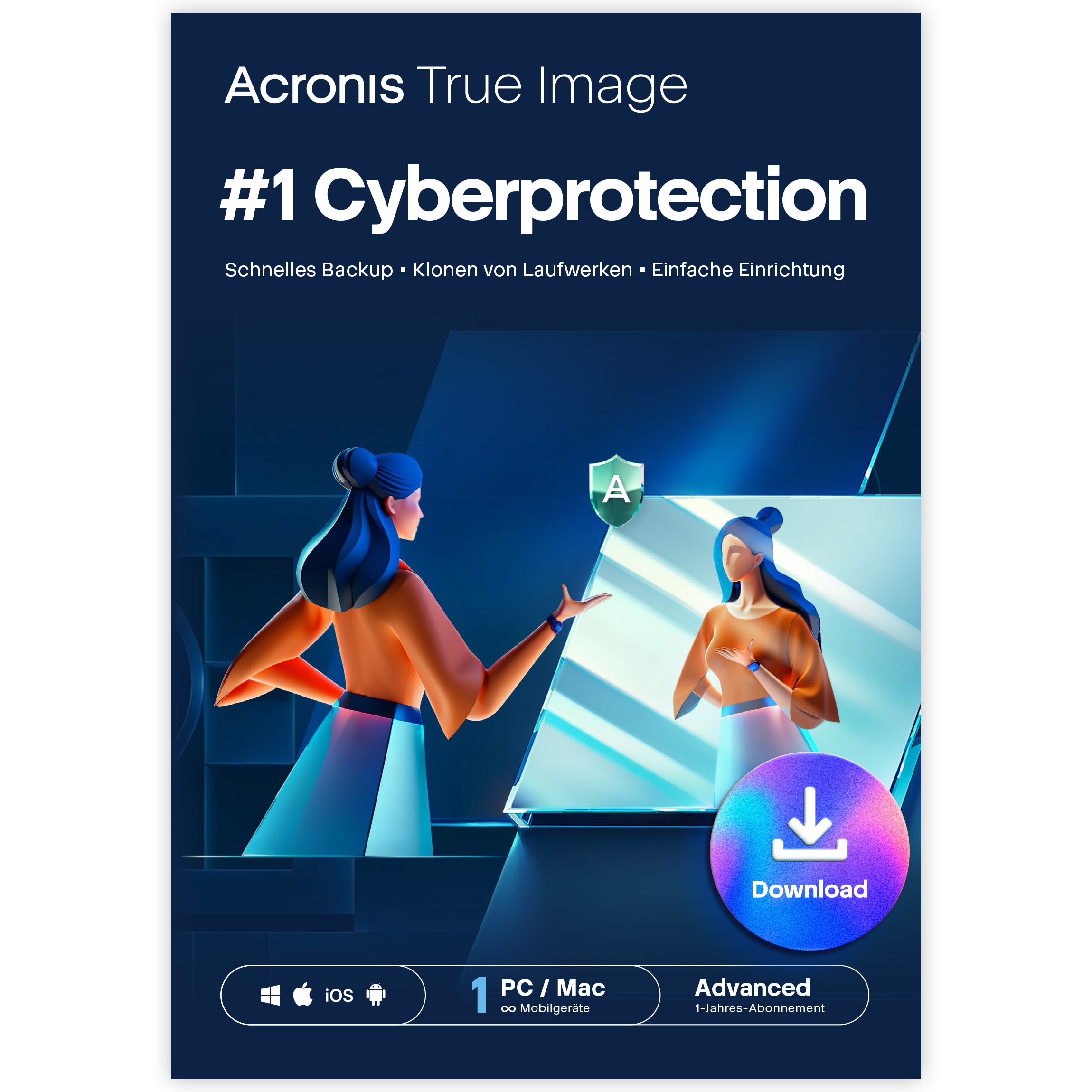 Acronis True Image Advanced | 1 Geräte | 250GB Cloudspeicher | Download & Produktschlüssel