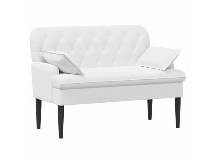 Elégance - Chic Banc d'entrée - Canapé love seat - avec capitonnage - en boutons - Blanc - Tissu - 111x68x80cm_0728055