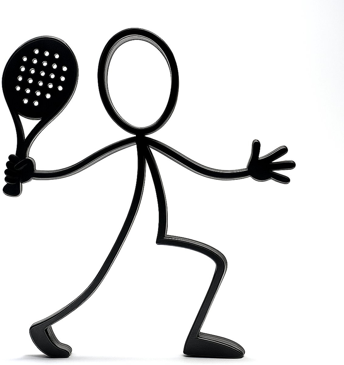 Stickyman Padelspeler decoratiebeeldje zwart - Hoogte: 20 cm