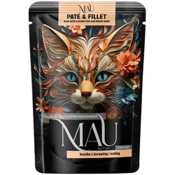 Mau Pastete und Filet – Ente mit Preiselbeeren und Melisse für kastrierte Katzen 85g