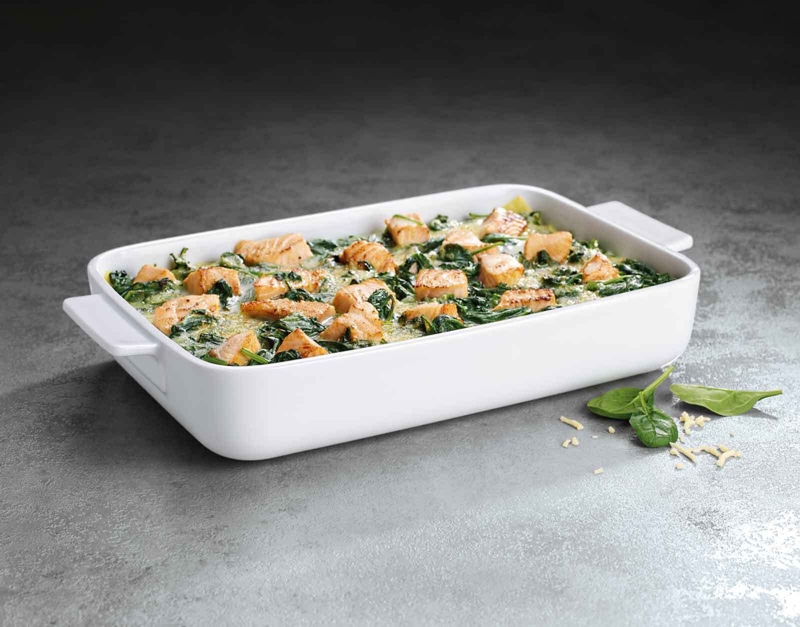 Auflaufform VILLEROY & BOCH "Auflaufform Clever Cooking 30 x 20 cm weiß", weiß, Porzellan, Auflaufformen, Auflaufform