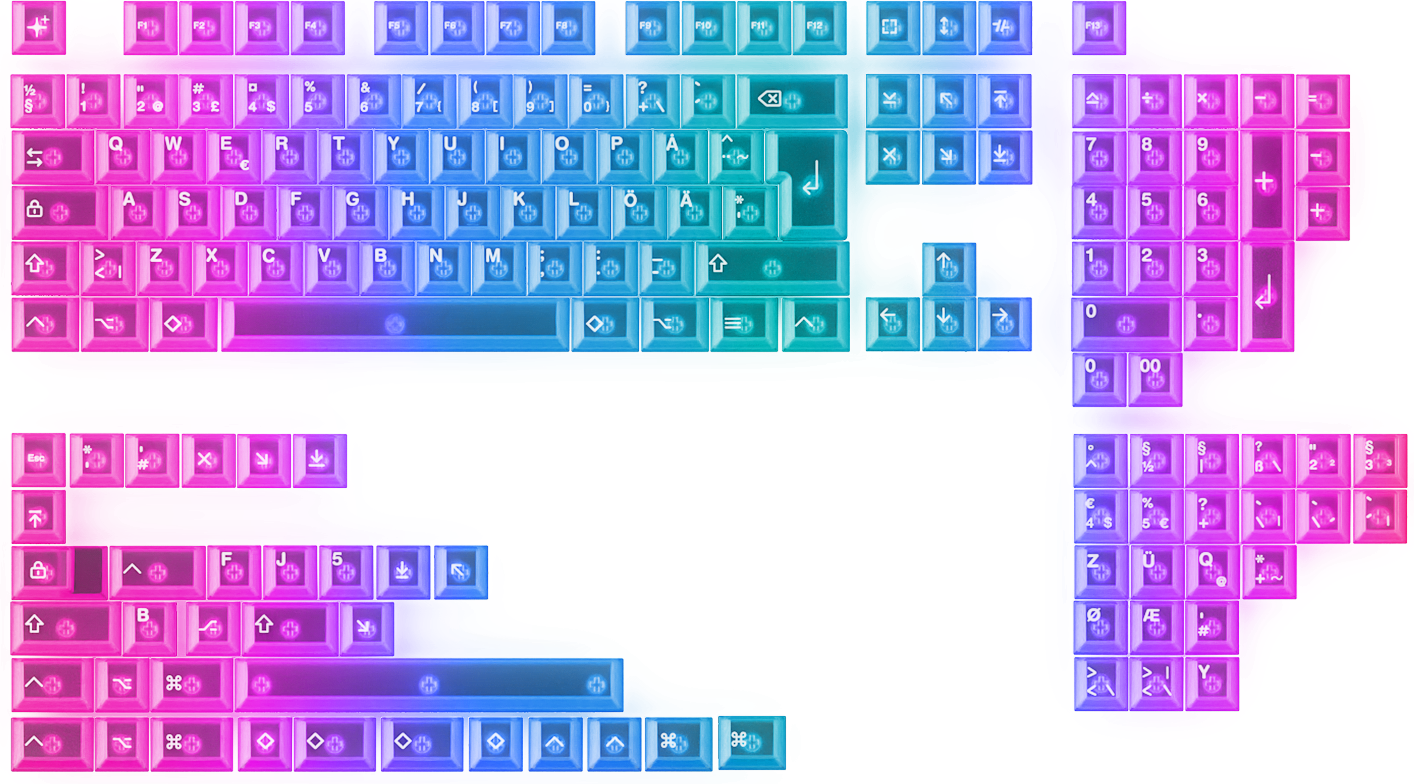 Maxcustom Lucid Nordeuk Keycap Set - Translucent White