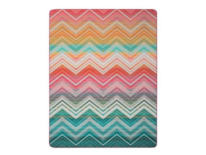 Wohndecke BIEDERLACK Wohndecke Riviera Mirage , multicolor, B:150cm L:200cm, Baumwolle, Polyacryl, Polyester, Wohndecken, Wohndecke, farbenfrohes Zickzackmuster mit Zierstich