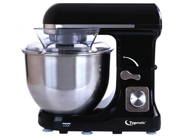 Topmatic Küchenmaschine, 1400 W, 5.00 l Schüssel, Grundfunktionen: Mixen, Mahlen, Kneten und Rühren