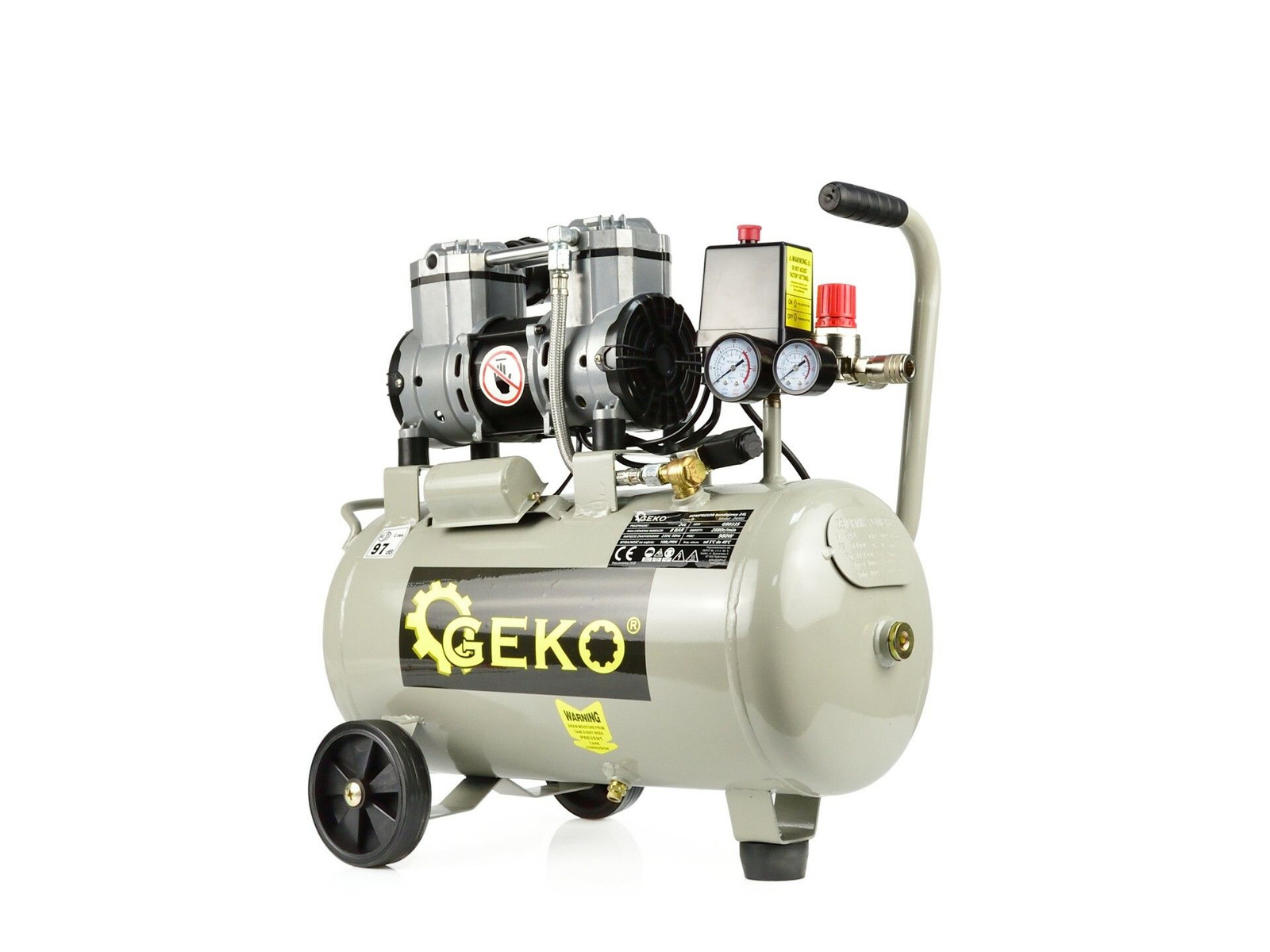 Geko Oliegesmeerde luchtcompressor 980W 24 liter