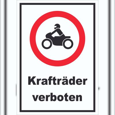 HB-Druck Schild Verbot Krafträder A0 Rückseite selbstklebend