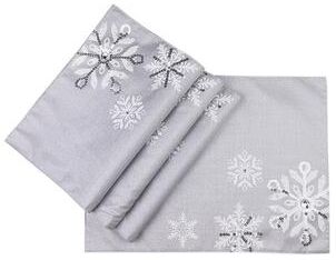 Manor Luxe Glistening Snow Christmas Placemats, 13 by 18-Inch, Set of 4