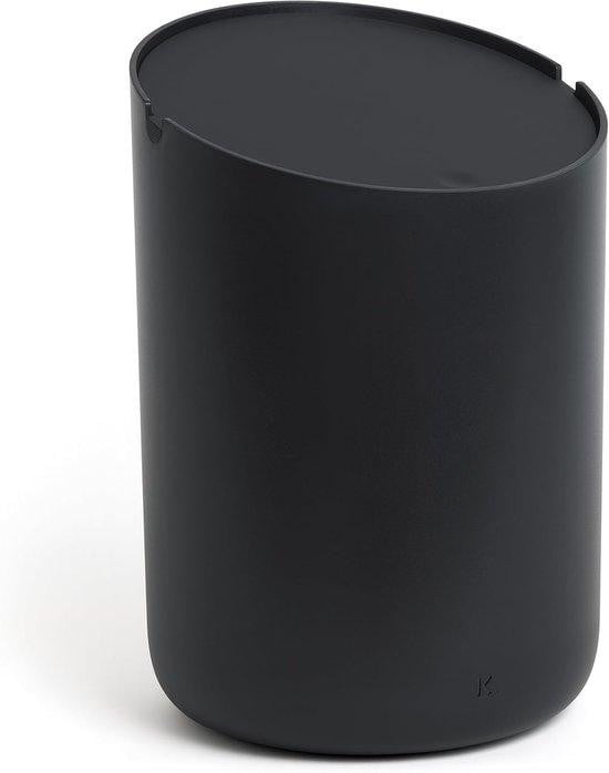 Famanu Mini cosmetica-emmer vuilnisbak voor badkamer en keuken - Zwart - 1,5 liter