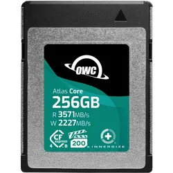 OWC 256GB Atlas Core CFexpress 4.0 Type B, VPG 200 Memory Ca (256 GB, CFexpress, CFexpress Typ B), Speicherkarte, Schwarz