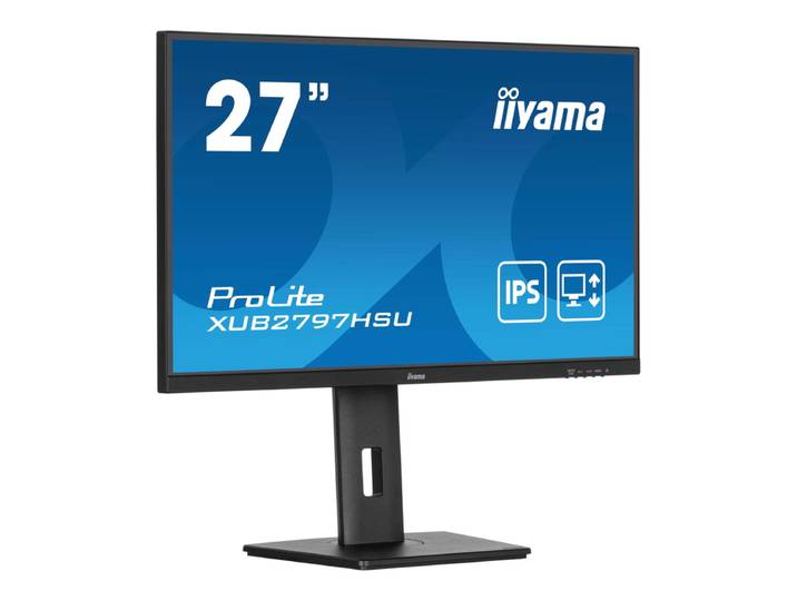 iiyama ProLite 27 IPS-technologiepaneel met 1 ms MPRT, 100 Hz verversingssnelheid, USB-hub en in hoogte verstelbare standaard