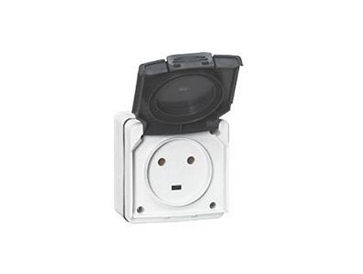Legrand 091655 Prise Étanche Plexo Complet Saillie\, 2P+T\, 20A\, IP55\, Gris